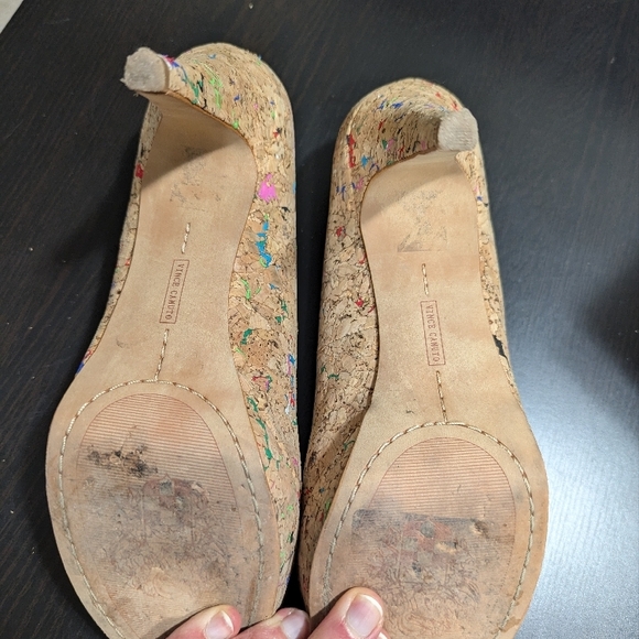 Vince Camuto Women's Cork Peep Toe Heels - Multicolor - Picture 4 of 7